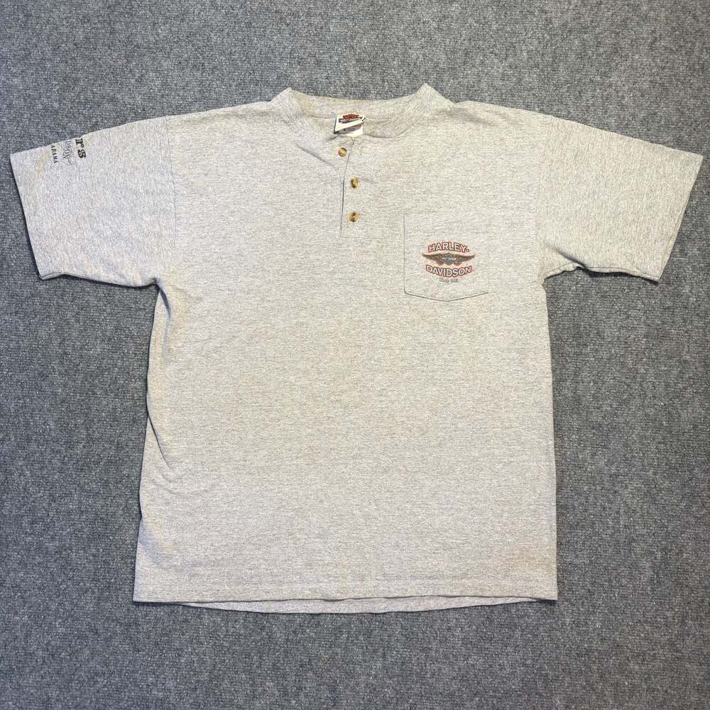 Vintage Harley-Davidson Alabama Henley Pocket T-Shirt Size XL